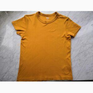 Mustard Yellow Crew Neck Short-Sleeve T-Shirt